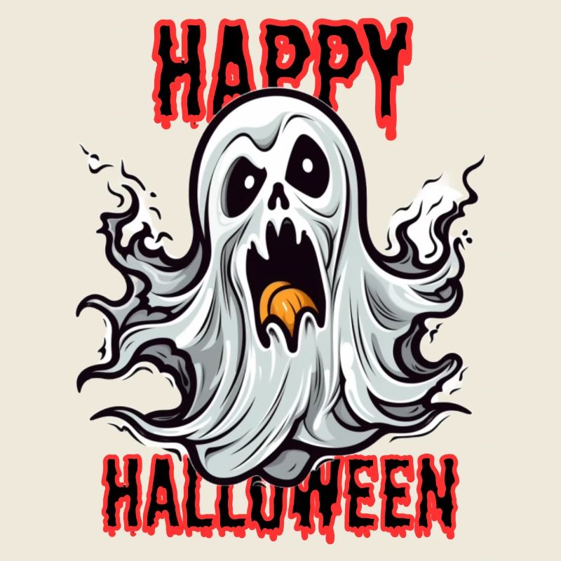 Haunted Ugly Halloween Ghosts Illustration