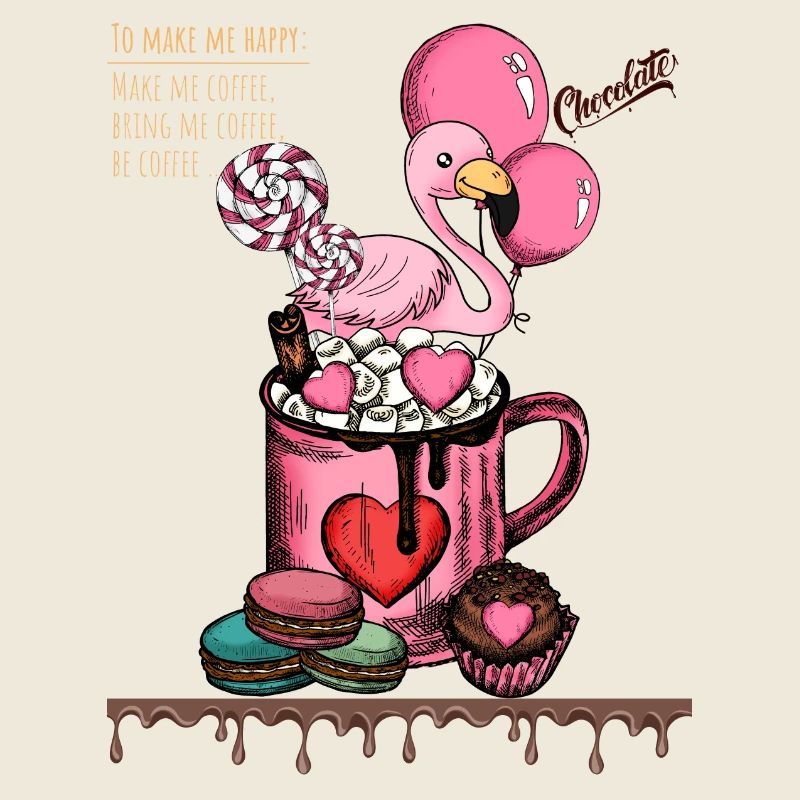 Süßer Flamingo-Kaffeegenuss