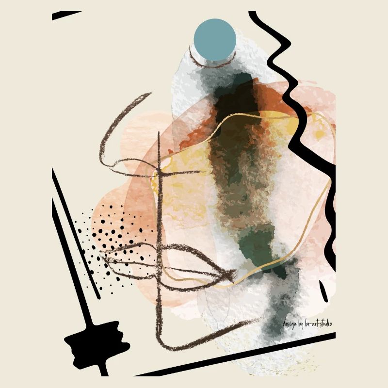 Abstraktes Aquarell Erdtöne
