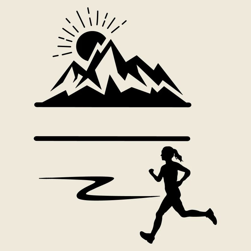 Runner Woman Mountains Banner