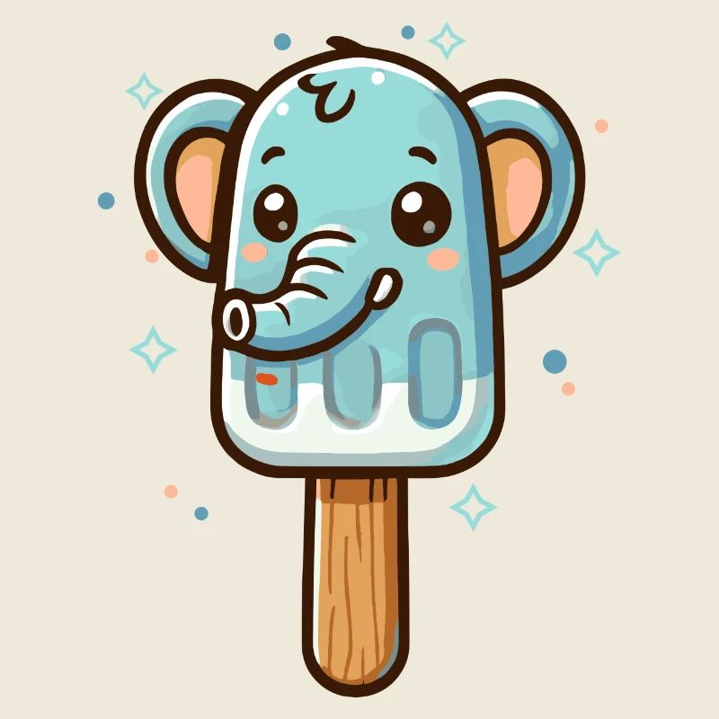 niedliches Elefant-Eis-Motiv für den Sommer