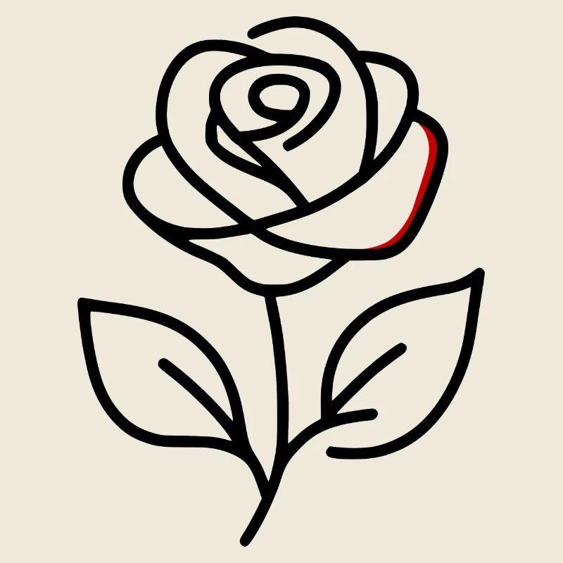 minimalistische stehende Rose