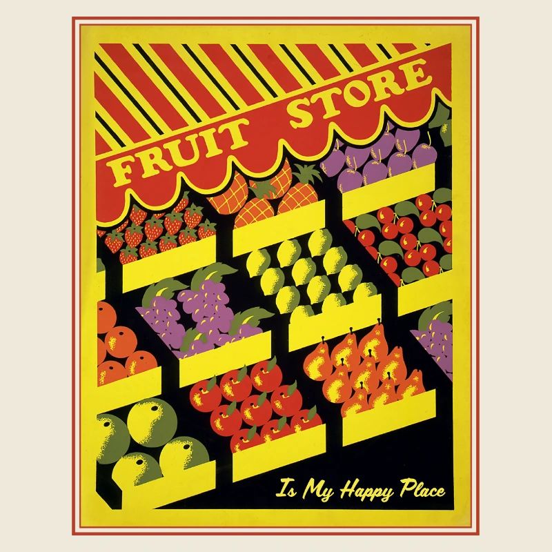 Obstladen Retro Markt Vibes