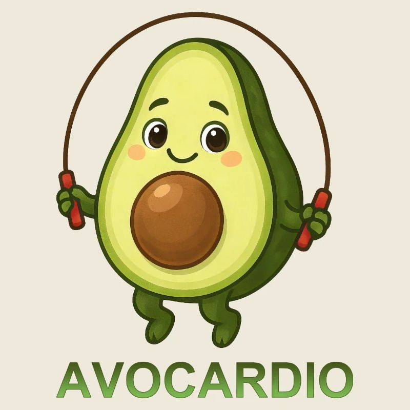Mignon avocat corde à sauter Avocardio dessin animé