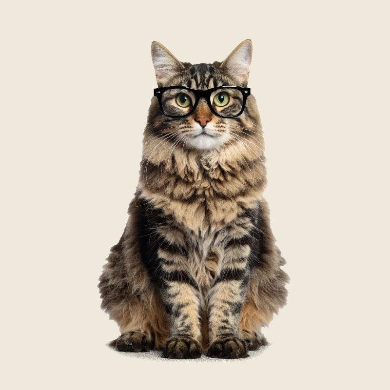 Getigerte Katze mit Brille – Good Pet Edition