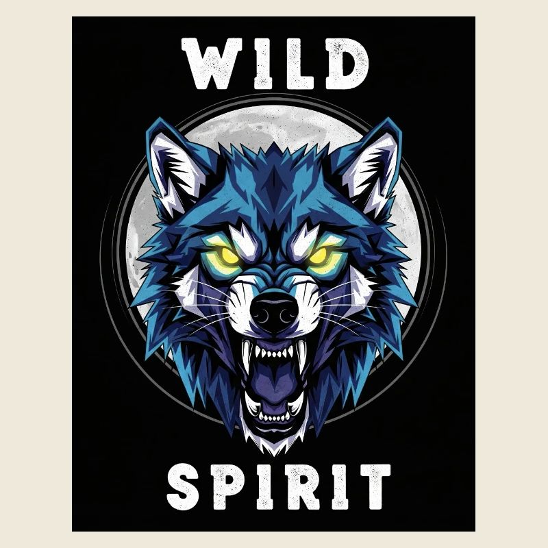 Wilder Wolf Geist Dinosaurier Design