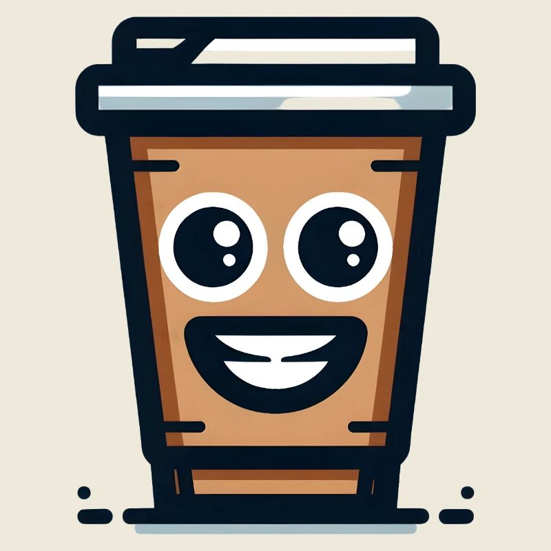 Fröhliche Kaffeetasse Illustration