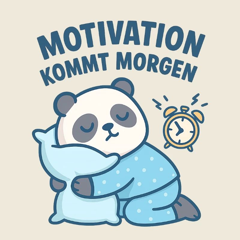 Kuschelpanda mit Motivationsspruch