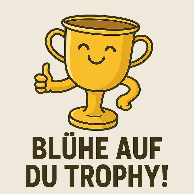 Mug trophée heureux avec dicton