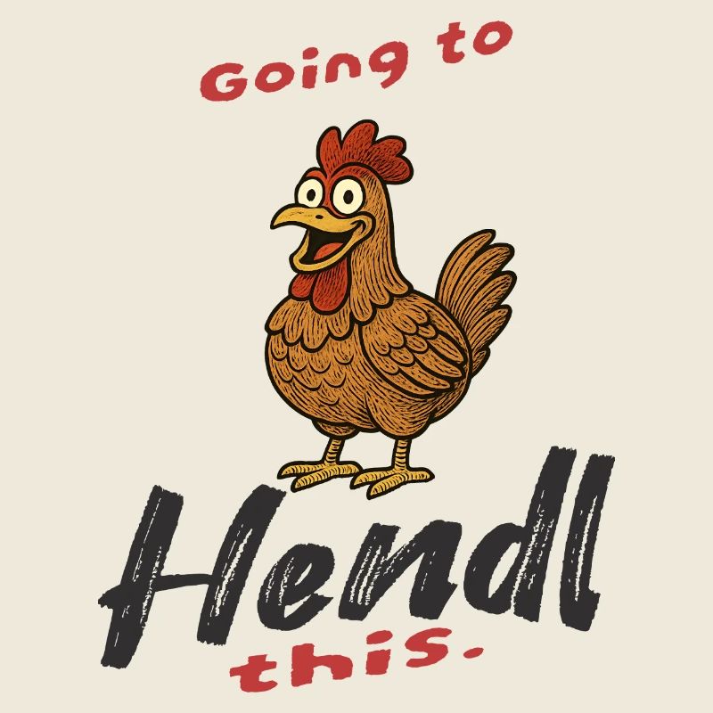 Humorous chicken print with saying