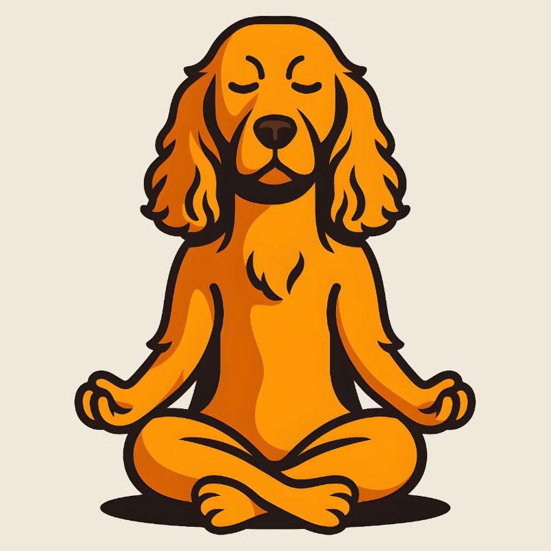 Serene Meditating Dog Illustration