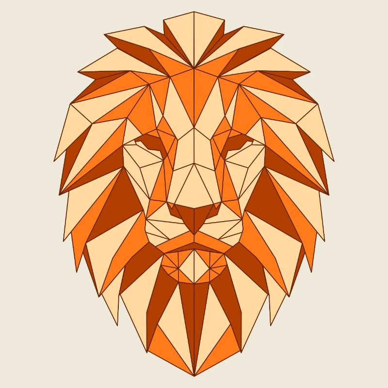 Geometric lion head