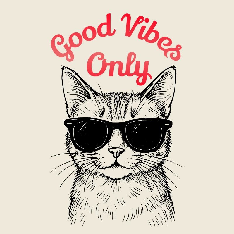 GoodVibesOnly – Coole Katzen Illustration