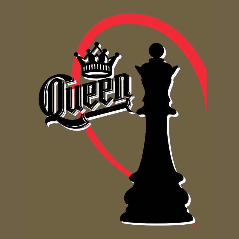 Chess Queen Left Half Heart