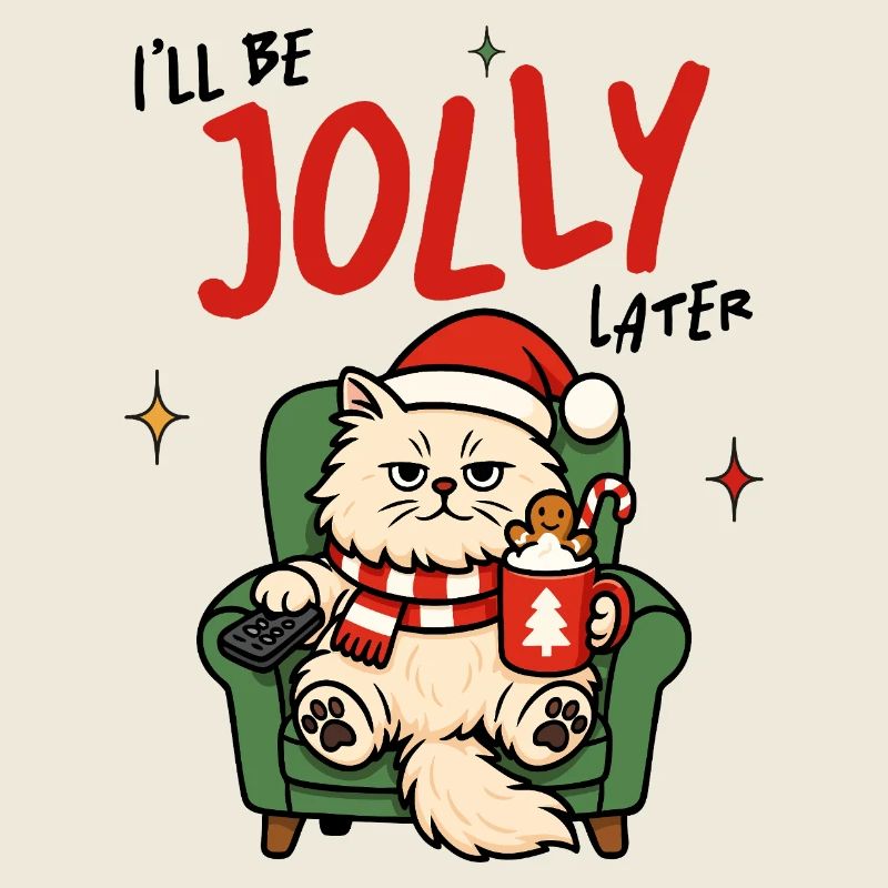 Festif Chat Douillet Illustration