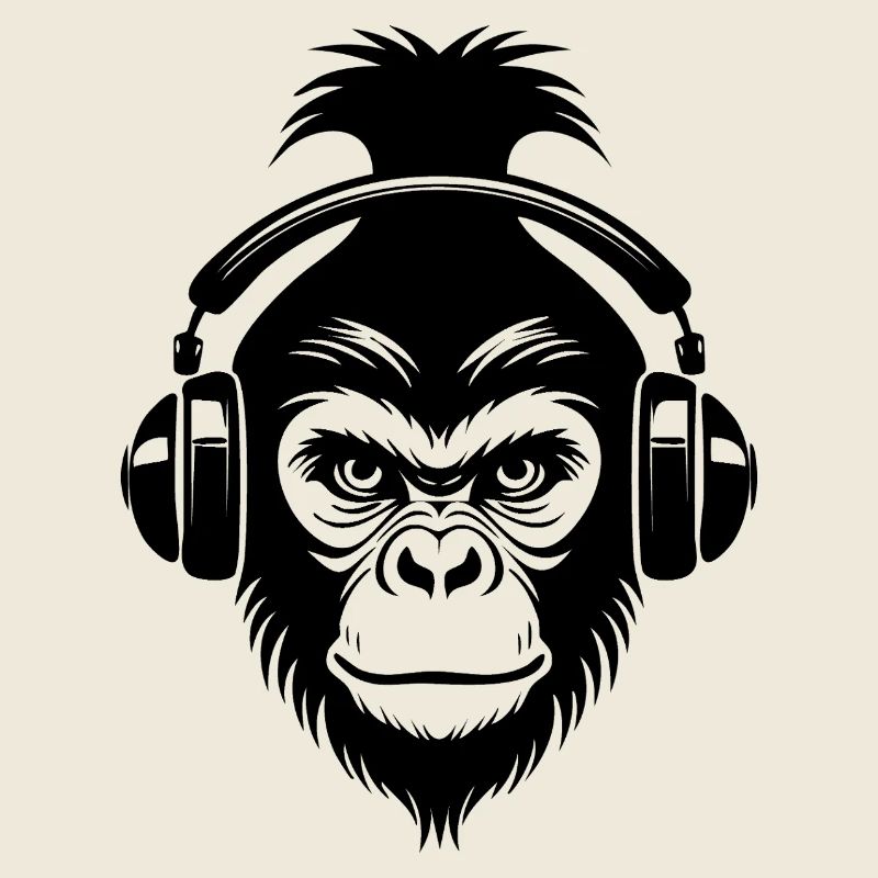 Entspannter Affe Wireless Kopfhörer Café Shirt