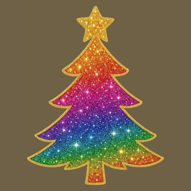 Regenbogen Glitzer Tannenbaum