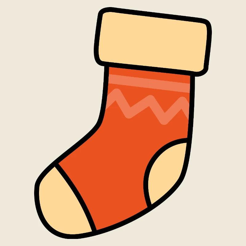 Orangene Socke passend zu Weihnachten
