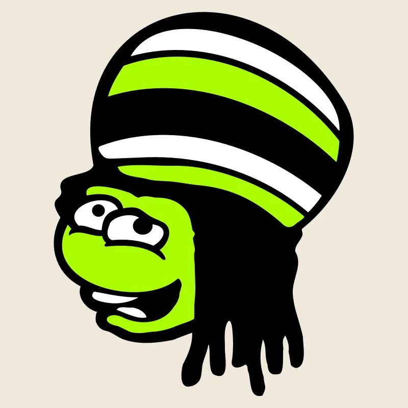 Frosch Reggae Musik Rasta Haare Mütze Jamaika Fun