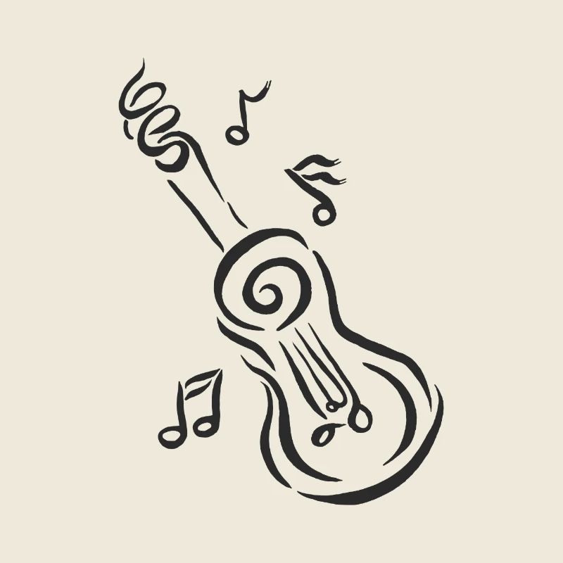 Guitare spirale avec notes