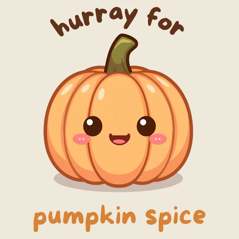 Dicton de citrouille kawaii - Vive les épices de citrouille