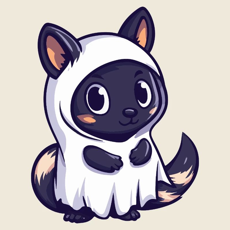Skunk Halloween Ghost