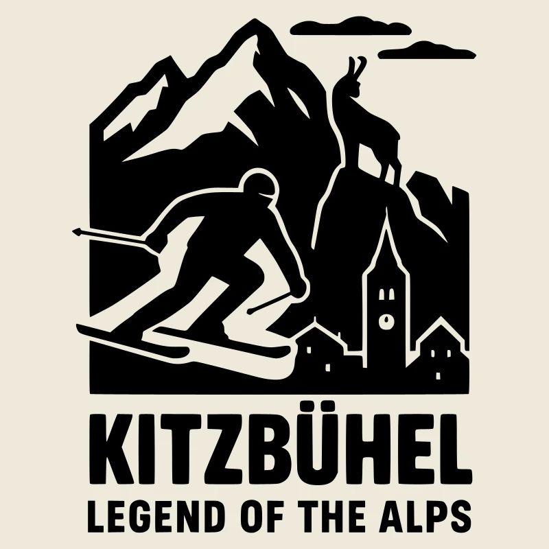 Silhouette de vacances de ski et de sports d'hiver à Kitzbühel