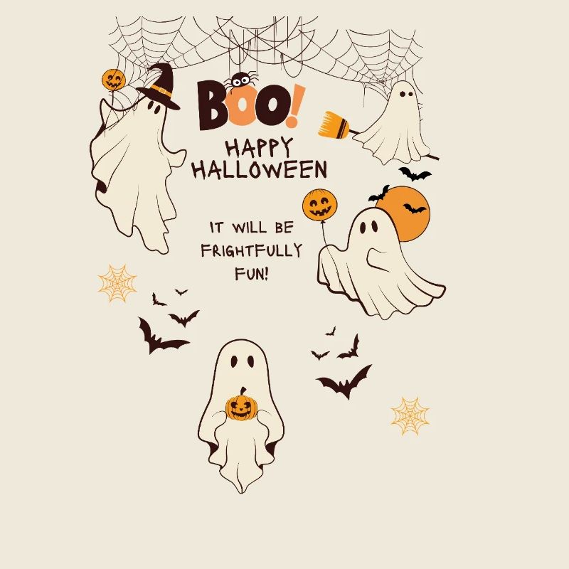 Frightfully Fun Ghosts – Cute Halloween Cartoon 