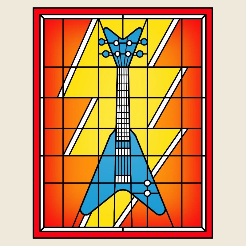 Guitare en vitrail
