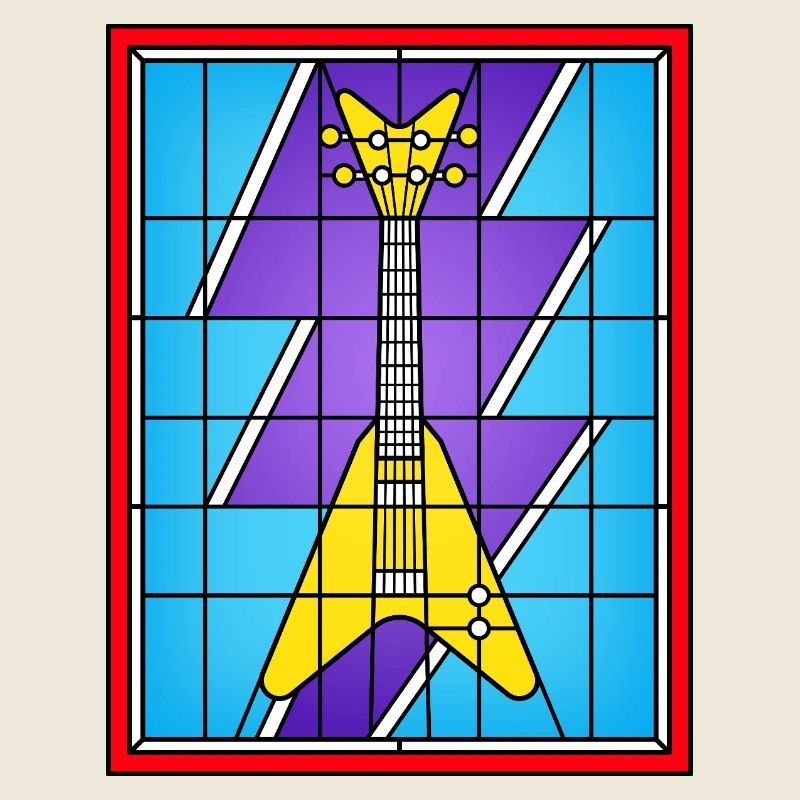Buntglasgelbe E-Gitarre
