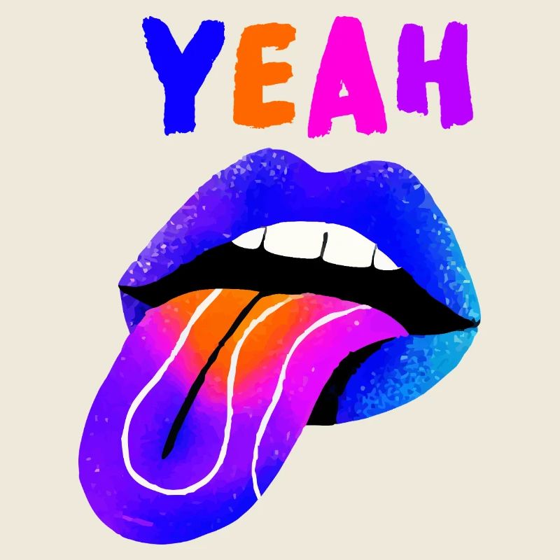 Lebendige Lippen YEAH Pop Art