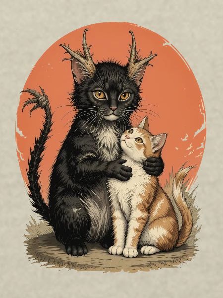 Compagnons chats à bois