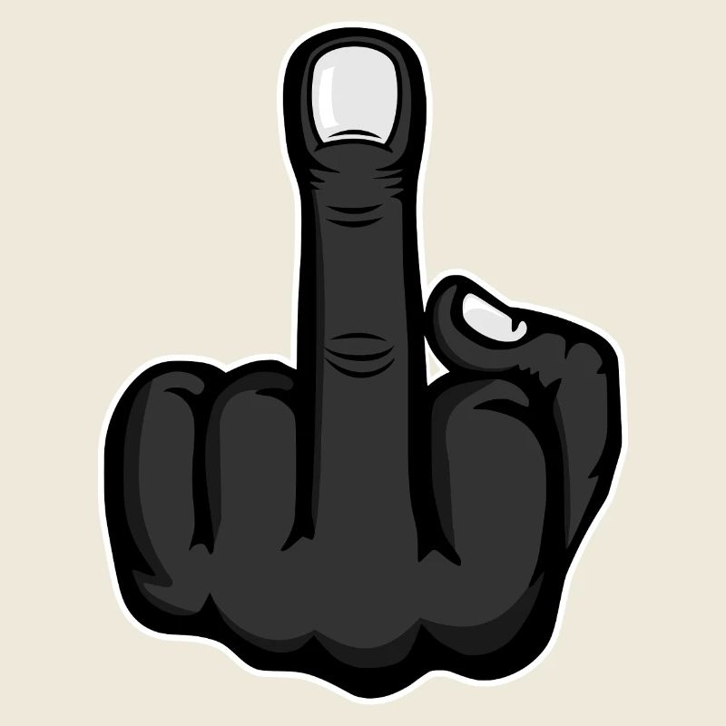 Mittelfinger Stinkefinger Design Schwarz
