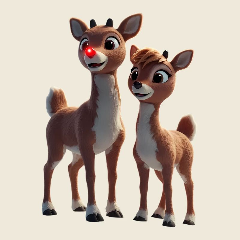 Duo de rennes Rudolph et son ami