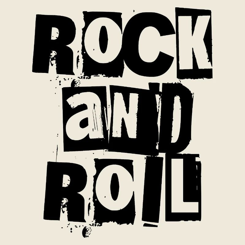 Rock'n'Roll-Logo mit fettem und distressed-Logo