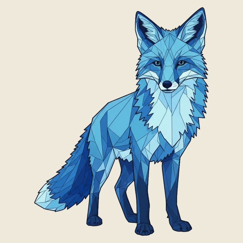Renard polygone bleu