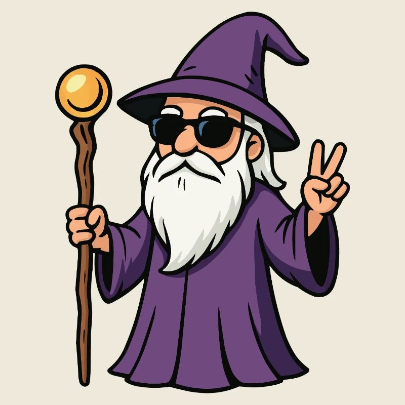 Violet Wizard Peace Sign