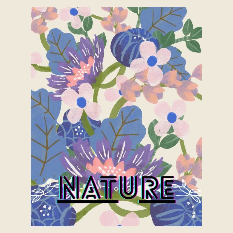 Nature Neon Flower Pattern