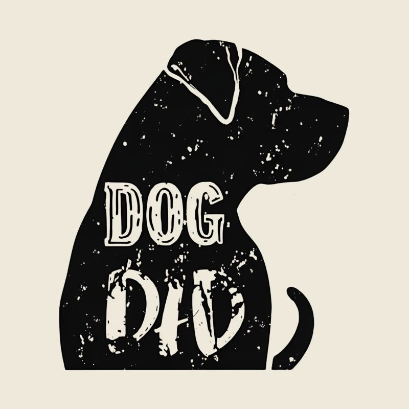 Silhouette de papa chien avec texte