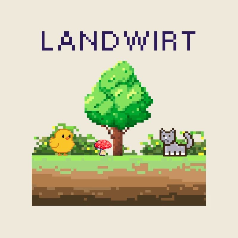 Farmer Pixel World Rural Scene