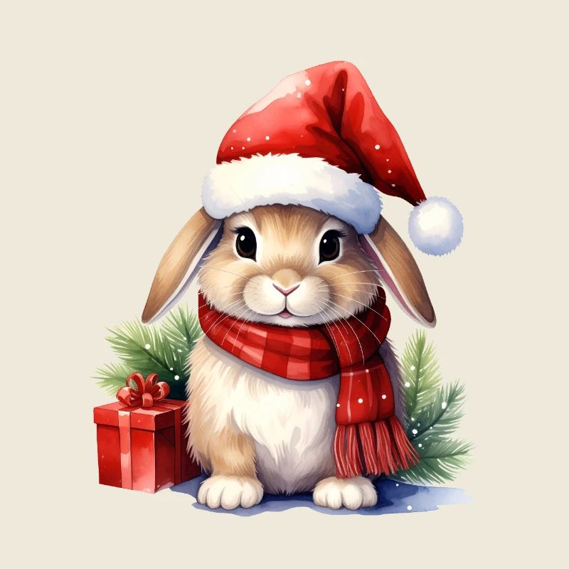 Lapin de Noël avec chapeau