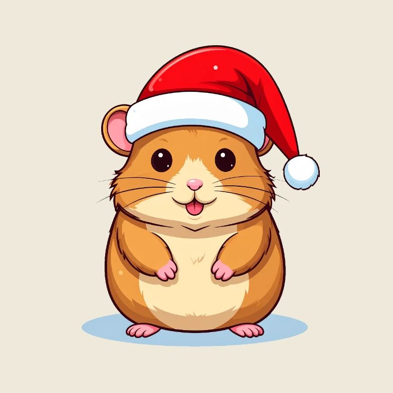Hamster with Santa hat suitable for Christmas