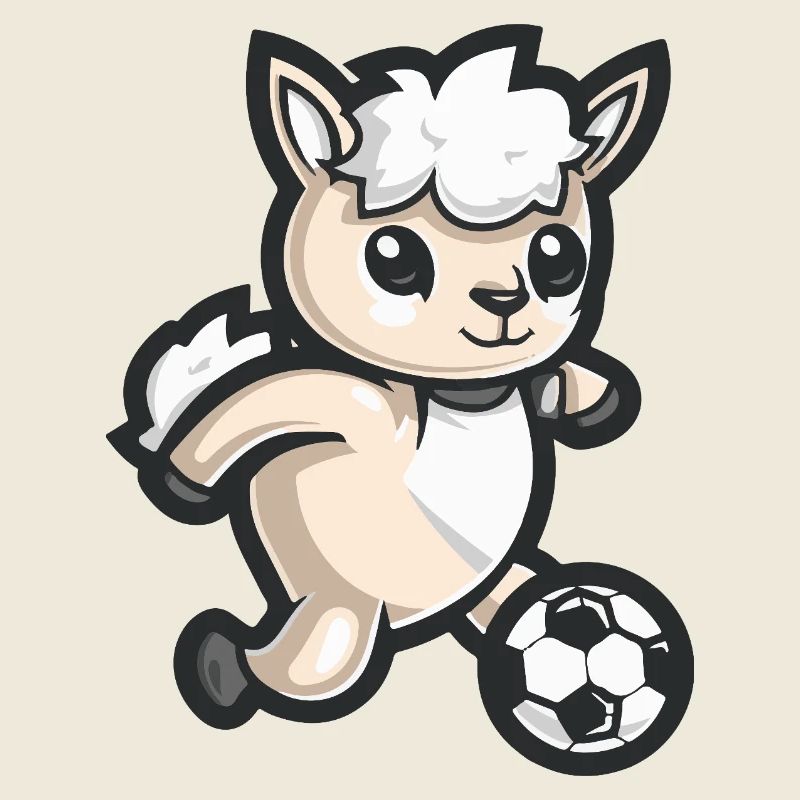 Kawaii Alpaka Fußballheld