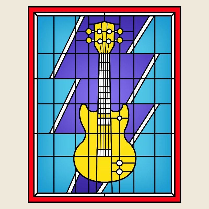 Buntglasgelbe E-Gitarre