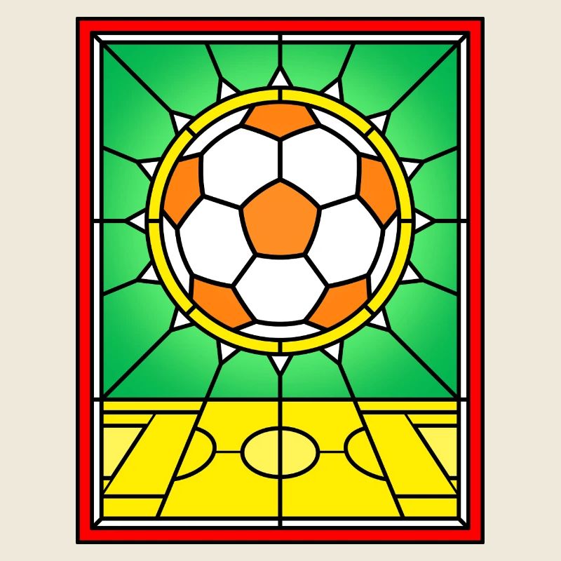 Buntglas-Fußballdesign