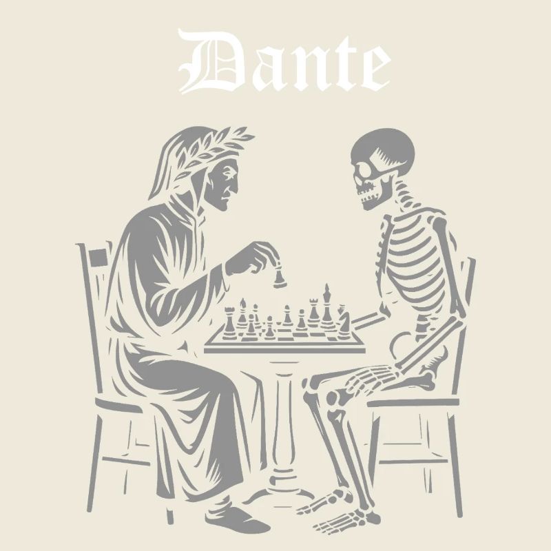 Dante-und-Skelett-Schachmatch
