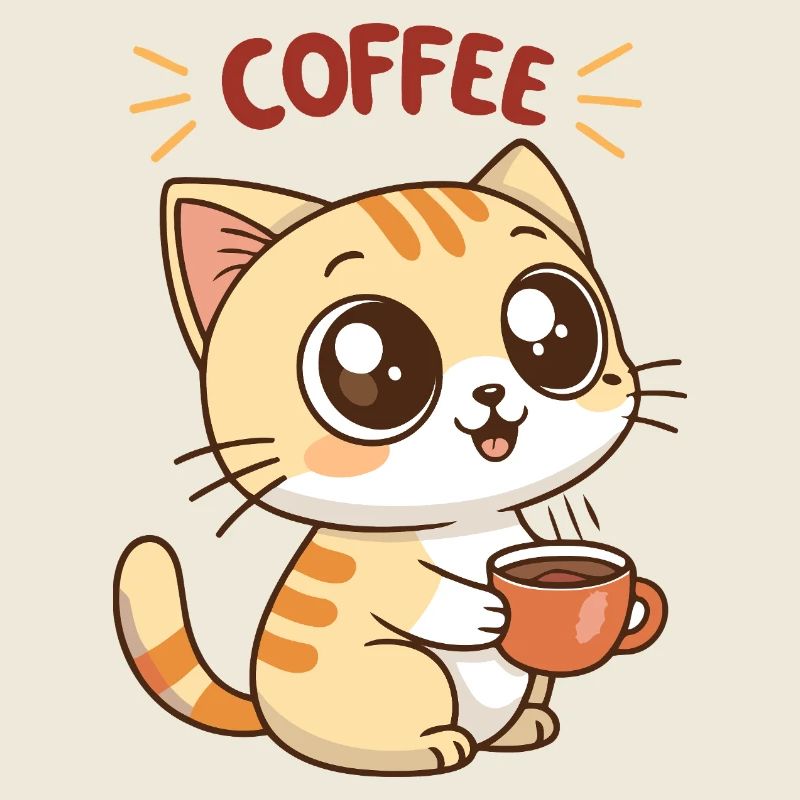 Chat Café Latte Cartoon