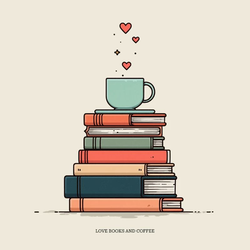 Stack of books & coffee cup