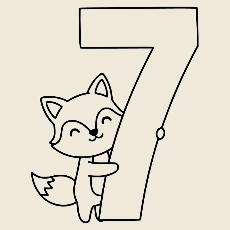 Un renard mignon avec une illustration de dessin animé numéro 7