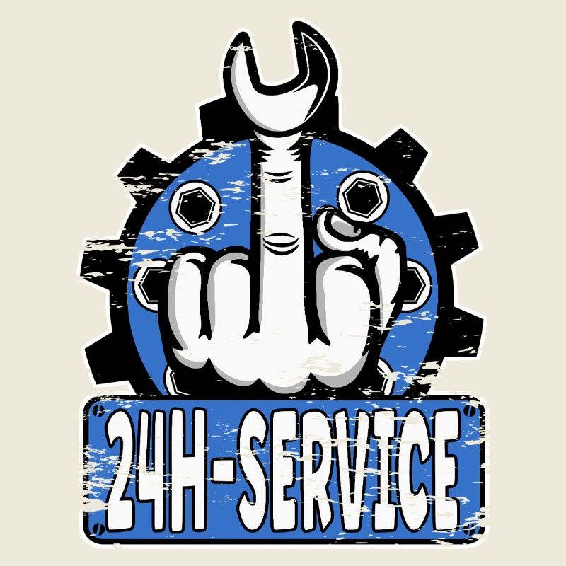 Mittelfinger Stinkerfinger 24h Service Design Blau